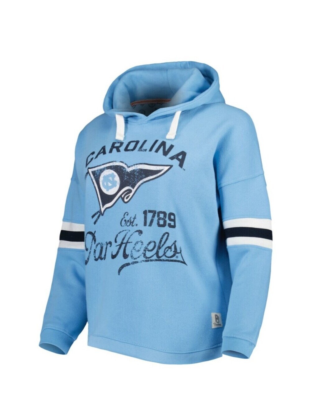 NC Tar Heels Pressbox Super Pennant Womens Hoodie Carolina Blue Sweatshirt Large